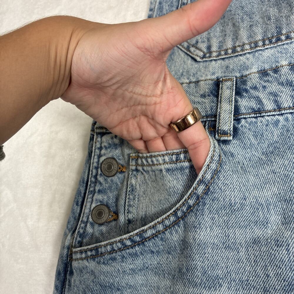 Free People We The Free Ziggy Shortalls Denim Jean Shortalls Overalls Short XS - Picture 4 of 13